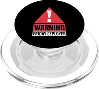 IT Joke Warning Friday Deployer Developer Humor PopSockets PopGrip pour MagSafe