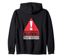 IT Joke Warning Friday Deployer Developer Humor Sweat à Capuche