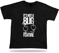 It Not a Bug It a Feature Stylish Modern Awesome Cool t Shirt Tee Design Men T Shirt 100% Cotton Sleeve Shirt Black Black T-Shirts à Manches Courtes(3X-Large)