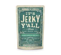 It’s Jerky Y’all Black Pepper & Sea Salt Jerky Végétal - de Soja Vegan au Poivre Noir & Sel de Mer, Snack Protéiné du Texas - Sans Gluten, Non-GMO, Vegan, Alternative Végétale à la Viande