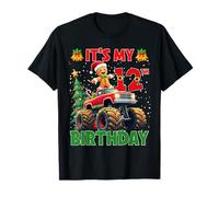 It’s My 12th Birthday Gingerbread Monster Truck Christmas T-Shirt