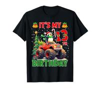 It’s My 13th Birthday Xmas Penguin Monster Truck Christmas T-Shirt