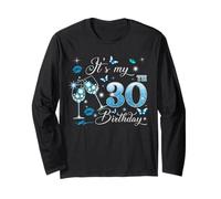 It’s My 30th Birthday Pink 30 Years Old Birthday Queen Party Manche Longue