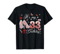 It’s My 33rd Birthday Pink 33 Years Old Birthday Queen Party T-Shirt