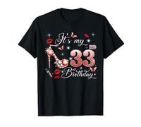 It’s My 33rd Birthday Pink 33 Years Old Birthday Queen Party T-Shirt