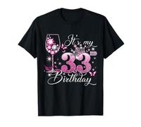 It’s My 33rd Birthday Pink 33 Years Old Birthday Queen T-Shirt