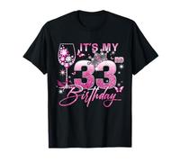 It’s My 33rd Birthday Pink 33 Years Old Birthday Queen T-Shirt