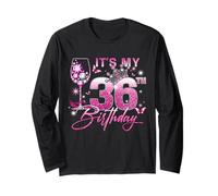 It’s My 36th Birthday Pink 36 Years Old Birthday Queen Manche Longue