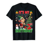 It’s My 3rd Birthday Christmas Elf 3 Year Old Kid Boys Girls T-Shirt