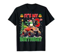 It’s My 3rd Birthday Xmas Penguin Monster Truck Christmas T-Shirt