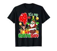 It’s My 4th Birthday Christmas 4 Years Old Santa Reindeer T-Shirt
