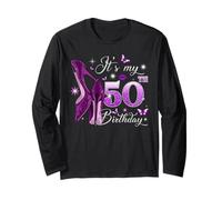 It’s My 50th Birthday Pink 50 Years Old Birthday Queen Party Manche Longue