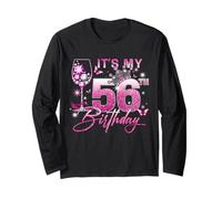 It’s My 56th Birthday Pink 56 Years Old Birthday Queen Manche Longue