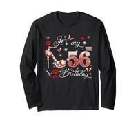 It’s My 56th Birthday Pink 56 Years Old Birthday Queen Party Manche Longue