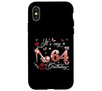 It’s My 64th Birthday Pink 64 Years Old Birthday Queen Party Coque pour iPhone X/XS