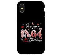 It’s My 64th Birthday Pink 64 Years Old Birthday Queen Party Coque pour iPhone X/XS