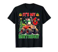 It’s My 6th Birthday Xmas Penguin Monster Truck Christmas T-Shirt