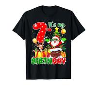 It’s My 7th Birthday Christmas 7 Years Old Santa Reindeer T-Shirt