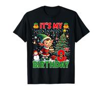 It’s My 8th Birthday Christmas Elf 8 Year Old Kid Boys Girls T-Shirt