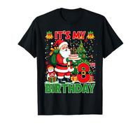 It’s My 8th Birthday Santa Christmas Outfit 8 Year Old Kids T-Shirt