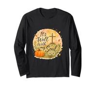 It’s Well with My Soul Fall Christian Watercolor Manche Longue