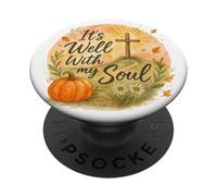 It’s Well with My Soul Fall Christian Watercolor PopSockets PopGrip Adhésif