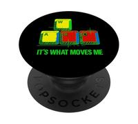 It’s What Moves Me Funny Gaming Vintage WASD PC Gamer PopSockets PopGrip Adhésif