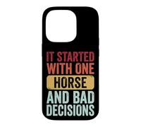 It Started with One Horse and Bad Decisions Fille De Ranch Coque pour iPhone 14 Pro