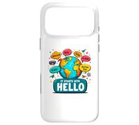 It Starts with Hello Friendship Inclusion Language Teacher Coque pour iPhone 17 Pro Max