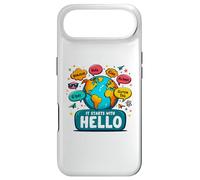 It Starts with Hello Friendship Inclusion Language Teacher Coque pour iPhone Air