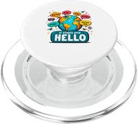 It Starts with Hello Friendship Inclusion Language Teacher PopSockets PopGrip pour MagSafe