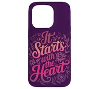 It Starts with The Heart Saint Valentin Inspiring Love Coque pour iPhone 15 Pro