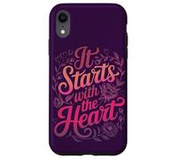 It Starts with The Heart Saint Valentin Inspiring Love Coque pour iPhone XR