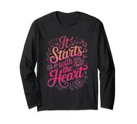 It Starts with The Heart Saint Valentin Inspiring Love Manche Longue