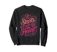 It Starts with The Heart Saint Valentin Inspiring Love Sweatshirt