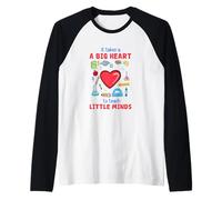 It Takes a Big Heart to Teach Little Minds - Cadeau pour Enseignant Manche Raglan