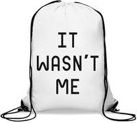 It Wasn't Me Sac de gym décontracté avec cordon de serrage Blanc