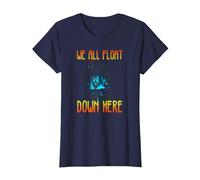 IT We All Float Down Here T-Shirt, Femme, Bleu Marine, XS