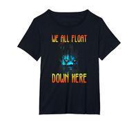 IT We All Float Down Here T-Shirt, Femme Grandes Tailles, Noir, 5X