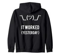 It Worked Yesterday Programmateur de texte Blanc Sweat à Capuche