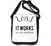It Works On My Machine Programmer Shrug Meme Sac à bandoulière Blanc