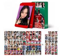 It-zy Lot de 60 cartes photo + 32 autocollants 92 cartes postales laser « MIDZY » Yeji Lia Ryujin Chaeryeong Yuna (bordeaux)