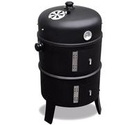 ITA Barbecue Multifonction 3 en 1 - Griller, Fumer, Cuire - Barbecue modulaire à Charbon de Bois avec thermomètre & régulation d'air sur Le Couvercle - Fumoir tonneau