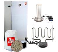ITA Four électrique 7004 - Ensemble fumoir avec chauffage, générateur de fumée - XL garde-manger avec thermomètre - Acier inoxydable - Qualité UE, directement du fabricant - 111 cm avec 4 étages