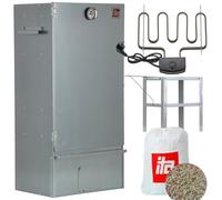 ITA Four électrique 7005 - Ensemble fumoir avec chauffage, table - Armoire à fumer avec thermomètre - Acier inoxydable - Qualité UE, directement du fabricant - 81 cm avec 3 étages