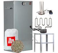 ITA Four électrique 7005 - Ensemble fumoir avec chauffage, table, générateur de fumée - Armoire à fumer avec thermomètre - Acier inoxydable - Qualité UE, directement du fabricant - 81 cm avec 3 étages
