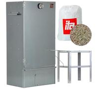 ITA Fumoir 7005 - Ensemble fumeur avec table - Armoire à fumer avec thermomètre - Acier inoxydable - Qualité UE, directement du fabricant - 81 cm avec 3 étages