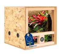 ITA Mini Terrarium 40x40x40 cm avec Ventilation latérale & hygromètre intégré - Terrarium en Bois OSB-3 - pour Reptiles, Serpents, Amphibiens - Produit UE, certifié FSC