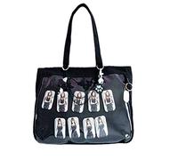 Ita Sac fourre-tout avec fenêtre transparente pour épingles, sac à bandoulière, sac à main, sac d'école, bricolage, cosplay, Comic Con, Noir