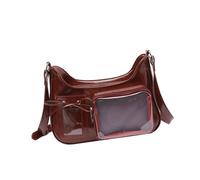 Itabag Joli sac à bandoulière transparent Style japonais Sac de rencontre en cuir PU Sac à bandoulière Sac d'école, Rougeur, 30x20cm/11.81x7.87''